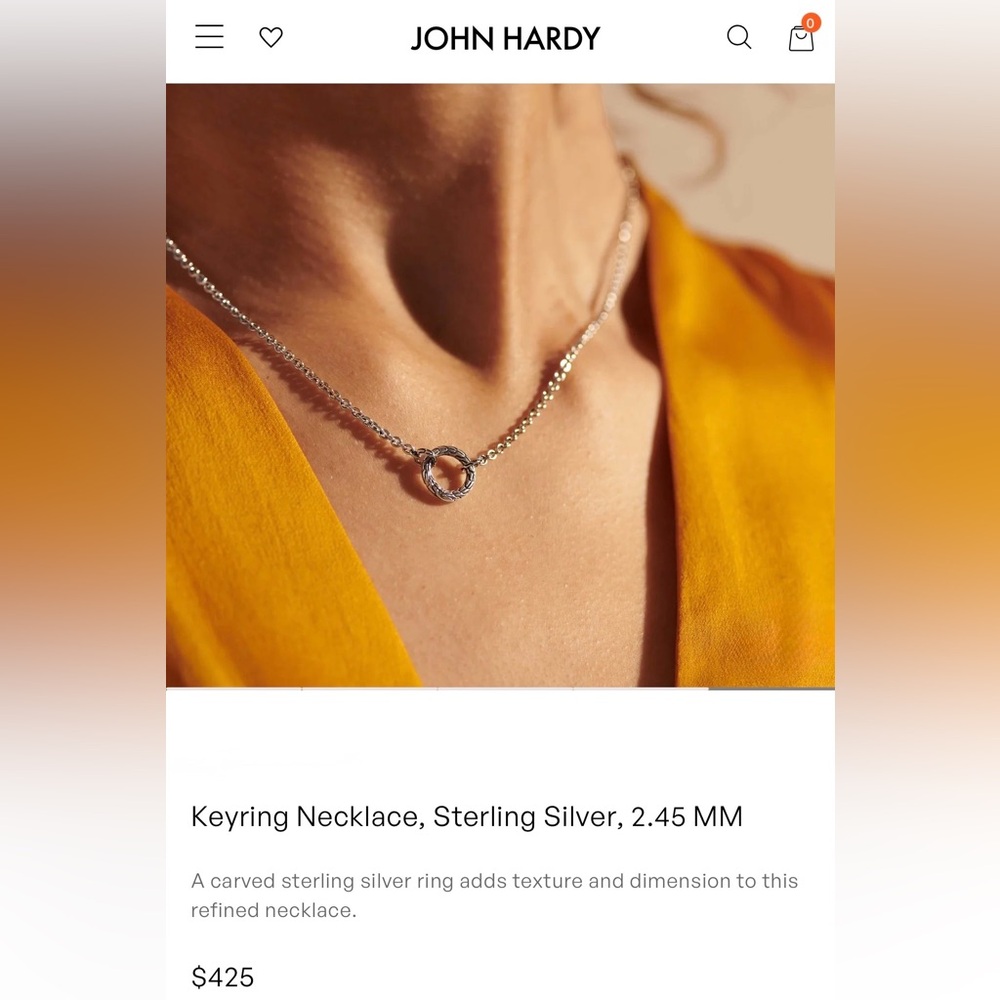 John Hardy Classic Chain Keyring Necklace with Hinge to Wear With/Without Charms - Picture 3 of 17
